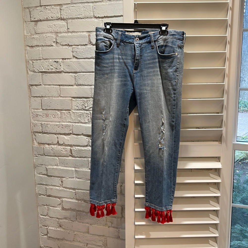 Slim Boyfriend Jeans with detailed fringe